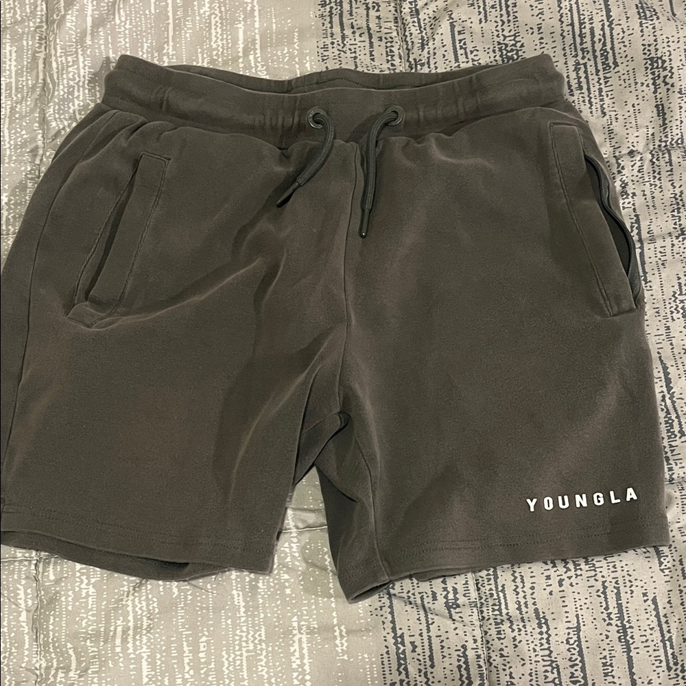 YoungLA Men's Olive Athletic Shorts